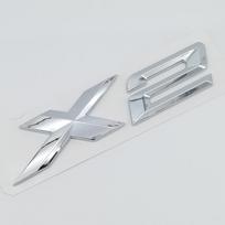 3D ABS Chromo Juodas Logotipas X2 Emblema Raidės Pavadinimo Plokštelė Lipdukas Automobilio Galinės Bagažinės Ženklelis Lipdukas BMW F39 U10 Automobilio Stiliaus Aksesuarai uo2 white