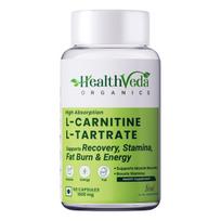 Health Veda Organics L-Carnitine L-Tartrate 1000 mg | 60 Veg Capsules | Pre-Workout Support for Energy & Muscle Recovery | For Men & Women