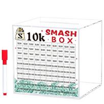 10K/20K Smash Box for Money Piggy Banks Adults Save $10K/20K Money Saving Challenge Box Easy and Fun Way to Save 10K/20K M white