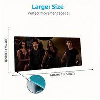 The Vampire Diaries Mouse Pad, Large Gaming Desk Mat, Non-slip XXL Mousepad for Laptop & Tablet, Mini PC Playmat with Stitched Edges 30cmx60cm(11.8x23.6inch) black