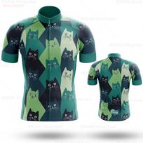 New Cat Pattern Cycling Clothing  Summer Anti-UV Cycling Jersey Set Mountain Bike Sport Breathable Short Sleeve Cycling Sets XL