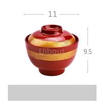 Japanese style miso soup cover bowl commercial plastic instant noodle small Melamine bowl Korean dish tableware cup ramen spoon brown