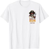 Runs On Rum Bad Decisions and Sea Air' Funny Pirate Skull T-Shirt XXXL white