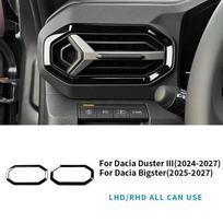 Air Vent Outlet Trim Frame For Dacia Duster III 2024-2027 Bigster 2025-2027 LHD RHD Gloss Black Carbon Fiber Pattern Car Trim juoda