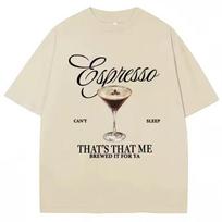 Fashion Sabrina Carpenter Espresso Martini Print T shirt Aesthetic Men Women T-shirts Loose Casual Soft Cotton Tops Streetwear XL white