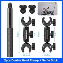 Insta360 x2 x3 x4 x5 Motociklo Dviračio Laikiklis Selfie Stick skirtas Insta 360 x2 x3 x4 x5 Moto Monopodas Vairo Priedų Rinkinys Double Clamp Mount
