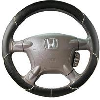 Honda CR-V odinė vairo apdaila Automobilio vairo užvalkalas CRV 2002 2003 2004 2005 2006 Automobilio dirbtinė Beige round gray