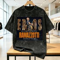 Eros Ramazzotti Tshirt Tour 2026 Trending T Shirts Short Sleeve Streetwear Tshirt Summer Cotton Comfortable Oversize Top Tees M black