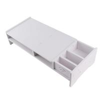 Computer Monitor Riser Laptop PC Stand Home Office Desktop Table Storage Organizer Shelf white