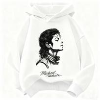 Naujas vaikų gobtuvas Michael Jackson Retro raidės figūros spaudinys Puloveris Vaikams Berniukams Mergaitėms Laisvalaikio Vintage Mados Gobtuvas 110 black