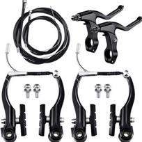 Aluminum Zinc Zinc Alloy Mountain Bike V Brake Set Black Bike Front Rear V Brake Set  Road Bike juoda