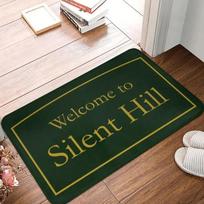 Welcome To Silent Hill Entrance Doormat Anti-Slip Front Door Mat Home Decoration Bathroom Floor Mat Carpet for Living Room 40X60CM white