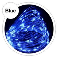 LED lemputės 2M 5M 10M USB LED stygos lemputė Kalėdų pasakų sidabrinė viela Vestuvių girlianda žibintai Vakarėlio dekoracija 2M 20LEDs mėlyna