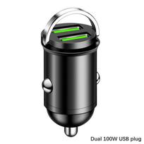 200W mini dviejų prievadų USB automobilinis įkroviklis žiebtuvėlis greito įkrovimo automobilinio telefono įkroviklio adapteris, skirtas iPhone 13 12 Xiaomi Huawei Samsung A2