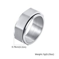 Stylish Hexagon Stainless Steel Ring for Men,Relieving Anxiety Decompression Neutral Spinner Ring,Trendy Casual Gifts 11 white