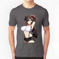 Busty Tifa Lockhart-Final Fantasy 7 Remake Advent Ff7 T Shirt Diy Final Fantasy Graphic T Shirts  Harajuku Graphic T Shirts S black