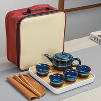 Dingyao Outdoor Portable Kung Fu Tea Set Travel Set Ceramic Complete Set Gifts beige