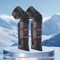Winter Electric Motorcycle Windproof Knee Pads for Men & Women - PU Shell, Long/Medium/Short Options One Size gray