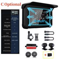 3-in-1 Motorcycle Dash Cam - GPS Navigator & Wireless CarPlay, Works with Android Auto, Siri & Google Assistant 【C】With 256G card juoda