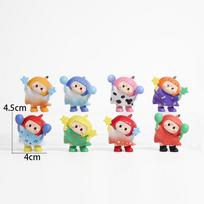 Yoyo 8Pcs Head-Tilting Series Cute Desktop Figurine Office Companion Perfect Holiday Gift Brand New For Kids Adults Children's Birthday Gift Holiday with box beige