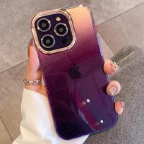 Gradient Glitter Bing Phone Case For For Iphone 17 Air 16 Pro Max 15 14 13 12 11 Plus Plating Transparent Shockproof Cover iPhone 13 brown
