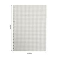 A4/B5 Loose-Leaf Ring Binder Grid Notebook with Removable 8/20 Hole Pages white