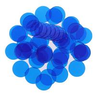 50PCS 15mm Plastic   Casino Bingo Markers Token Family Game Toy mėlyna