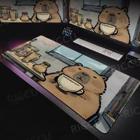 Kapibala Mouse Pad High Quality Non-Slip Xxl Kawaii Office Accessories Capybara Rubber Mats Girl and Boy Keyboard Expansion Pad 30x60cm gray