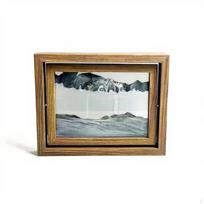 Rotating sand display frame, threedimensional glass desktop decoration, modern home decor Blue Black 25.5*20.5cm white