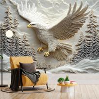 Majestic 3D Eagle Tapestry Realistic Flying Bird Wall Art for Living Room Bedroom Decor Nature Inspired Wildlife Design 130X150CM gray