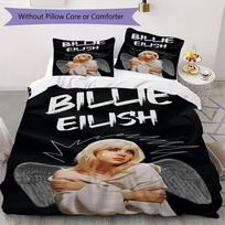 Billie Eilish Rašto Patalynės Komplektas Antklodės Užvalkalas Pagalvės Užvalkalas Namų Dekoras Gimtadienio Dovana (1 * užvalkalas antklodei + 2 * užvalkalas pagalvei be užpildo) 135x200cm white