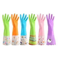 Neperšlampamos moteriškos žieminės indų plovimo pirštinės: Patvarus lateksas su aksominiu pamušalu virtuvės ir valymo darbams. One Size - Random Color