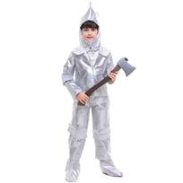 Wizard Of Oz Tin Man Costume Boys Halloween Cosplay Stage Outfit Child Size S M L XL Large gray