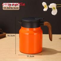 Modernus minimalistinis 316 nerūdijančio plieno termosinis arbatinukas su temperatūros indikatoriumi namų naudojimui Orange,1000ml