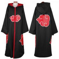 Naruto Akatsuki Uchiha Itachi Cosplay Kostiumas Chalatas Apsiaustas Gobtuvas Minkšta Medžiaga Audinys Hooded Cloak,Adult L red