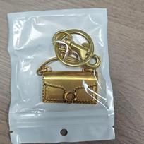 Trendy Exquisite Mini Handbag Shape Keychain Pendant For Women Trinket Metal Keyring Backpack Decoration Accessories Gifts brown