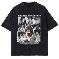Attack on Titan Anime Marškinėliai Gotikiniai Y2k Skalbti Oversized Marškinėliai Trumpomis Rankovėmis Aukštos Kokybės Medvilniniai Marškinėliai Viršutiniai Drabužiai Vyrams Moterims L smėlis