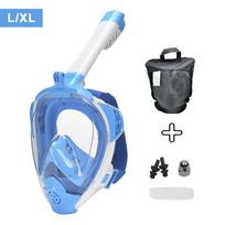 Full Dry Snorkel Mask for Adults Silicone Full Face Anti-Fog Diving Mask Snorkeling Gear-M6 gray