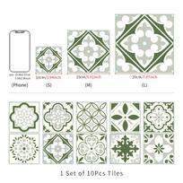 Gėlių plyta Lipni sienos lipdukas Vandeniui ir alyvai atsparus Virtuvės Svetainės Sienų dekoracija Europos Krištolinės plytelės Lipdukas S 10*10 10pcs white