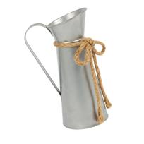 Shabby Metal Flower Pitcher Vases Farmhouses Decors With Bowknot Detail Farmhouses Home Wedding Centerpieces Vessels bronza