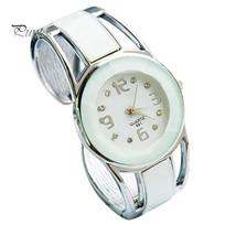 Women Fashion Opening End Quartz Analog Round Case Bracelet Bangle Wrist Watch balta