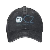 Ceska Zbrojovka CZ Denim Fabric Cap Casual Baseball Caps Adjustable Hat Summer Unisex Baseball Hats One Size gray