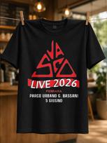 Vasco Live 2026 Ferrara Red Triangular Logo With Parco Urbano G Bassani And 5 Giugno Concert Text Unisex All Tshirt 4XL brown