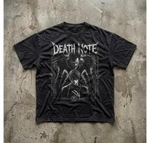 Death Note Marškinėliai, Anime Grafinis T-shirt, Light Yagami Ryuk Marškinėliai, Vintage Išplauti Juodi Marškinėliai, Gotikinis Anime Streetwear, Manga Gerbėjo Dovana 140 gray