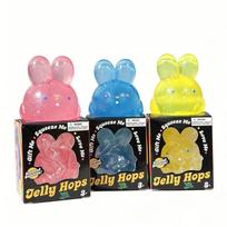 Needoh Jelly Hops Scented Bunny Squishy Toy Tpr Clear Glitter Squeeze Fidget Adult Daily Office Stress Relief Tension Calming