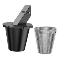 Drip Grease Bucket and Foil Liners Sturdy Oil Catcher Container for Camping with 5  Liner gray