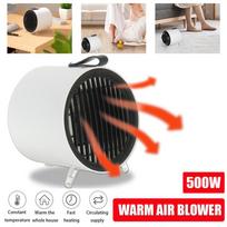Mini Portable Electric Heater Desktop Fan Heater PTC Ceramic Heating Hot Air Blower Home Office Heater Machine 220V / 110V 500w black