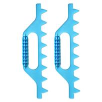 2 vnt. plastikiniai tikslūs koriaus avilio rėmų tarpiklių grėbliai tikslioms bitininkystės operacijoms su lengvu dizainu blue