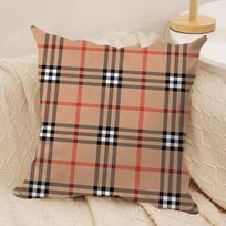 Klasikinis rudas languotas pagalvės užvalkalas Minkštas pliušinis dvipusis spausdintas sofos pagalvės užvalkalas Jaukus visų sezonų patvarus dekoras Dovana 30x30cm brown