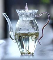 240ml imitate Song Heat-resistant Glass Teapot High Borosilicate Glass Brewing Flower Tea Pot Chinese Kungfu Tea Set rožinė